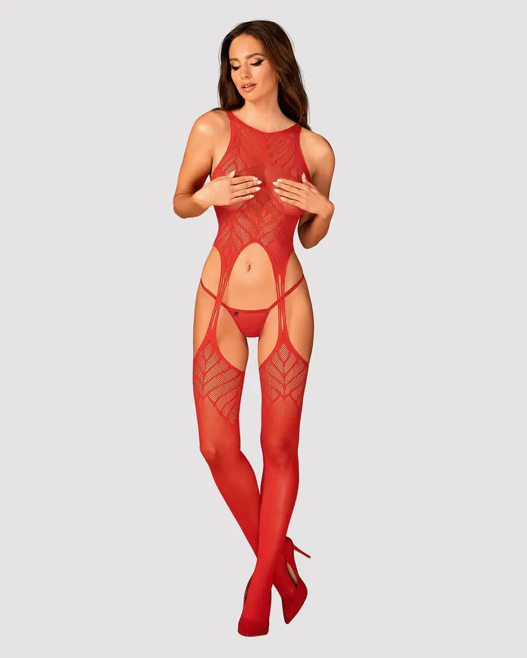 ⁨BODYSTOCKING OBSESSIVE N122 (kolor czerwony, rozmiar S/M/L)⁩ w sklepie Wasserman.eu