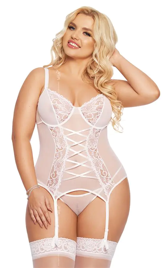 ⁨Brenda biały plus size 1894 (kolor biały, rozmiar XL)⁩ w sklepie Wasserman.eu