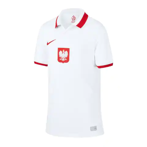 ⁨Koszulka Nike Polska Breathe Home 20/21 Jr CD1050 (kolor Biały, rozmiar 164 cm)⁩ w sklepie Wasserman.eu