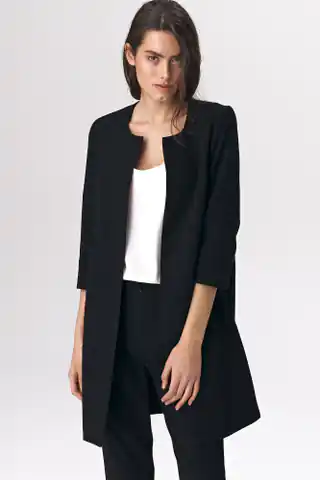 ⁨Black long jacket for women - Z34 (Colour black, Size S (36))⁩ at Wasserman.eu