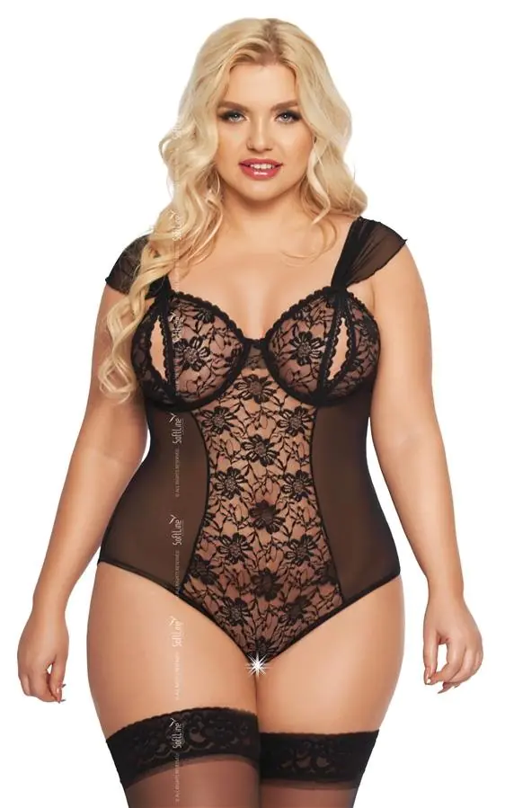 ⁨Dora black plus size body 1901 (Color: black, Size XL (42))⁩ at Wasserman.eu