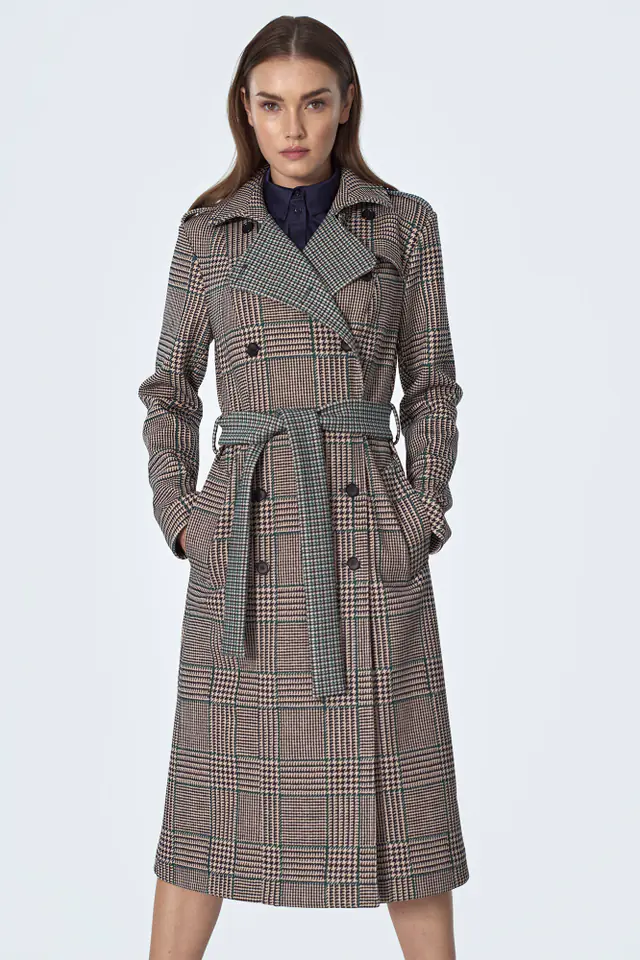 Double breastcoat with pepitko strap - PL10 (Pepitka colour, Size XL (42)) at Wasserman.eu