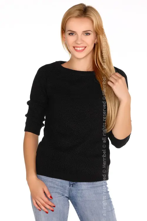 ⁨Elpidana Black sweater (Black, Size S/M)⁩ at Wasserman.eu