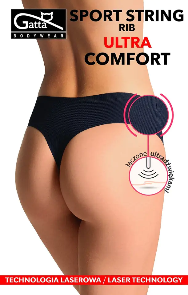 ⁨FIGI GATTA SPORT STRING RIB ULTRA COMFORT (kolor black, rozmiar M)⁩ w sklepie Wasserman.eu