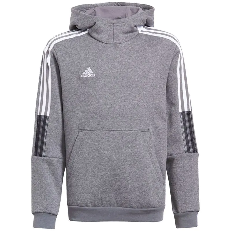 ⁨Bluza adidas Tiro 21 Sweat Hoody Jr GP8803 (kolor Szary/Srebrny, rozmiar 116cm)⁩ w sklepie Wasserman.eu