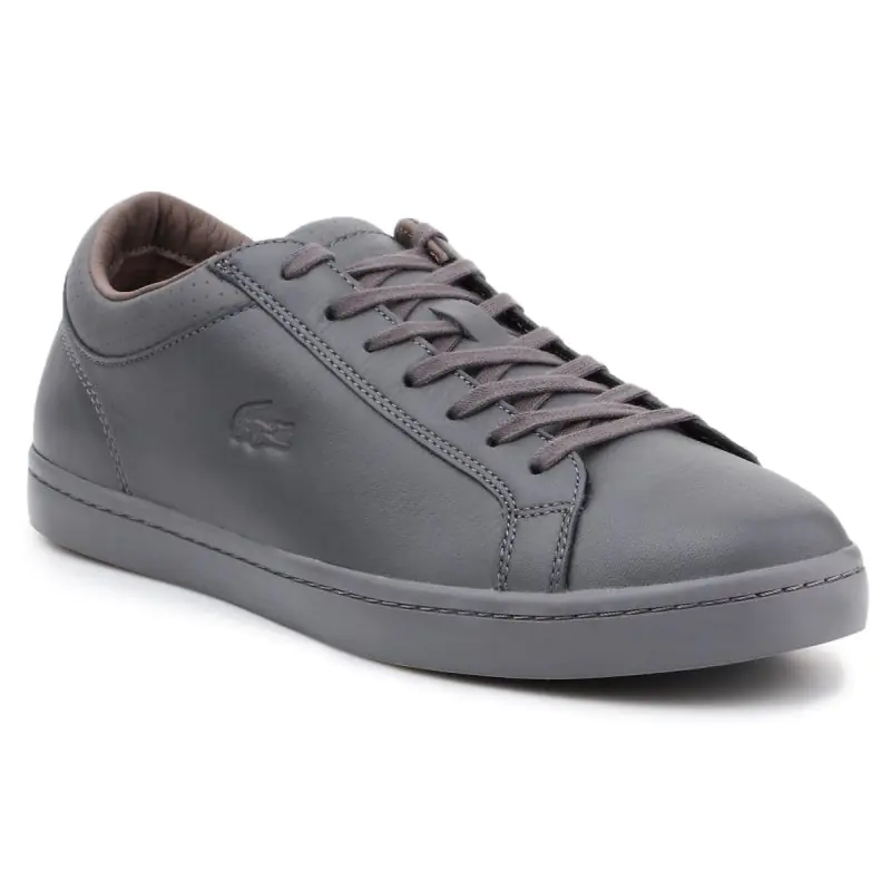 ⁨Buty Lacoste Straightset 4 Srm Gry Leather M 30SRM4015 (kolor Szary/Srebrny, rozmiar EU 46.5)⁩ w sklepie Wasserman.eu