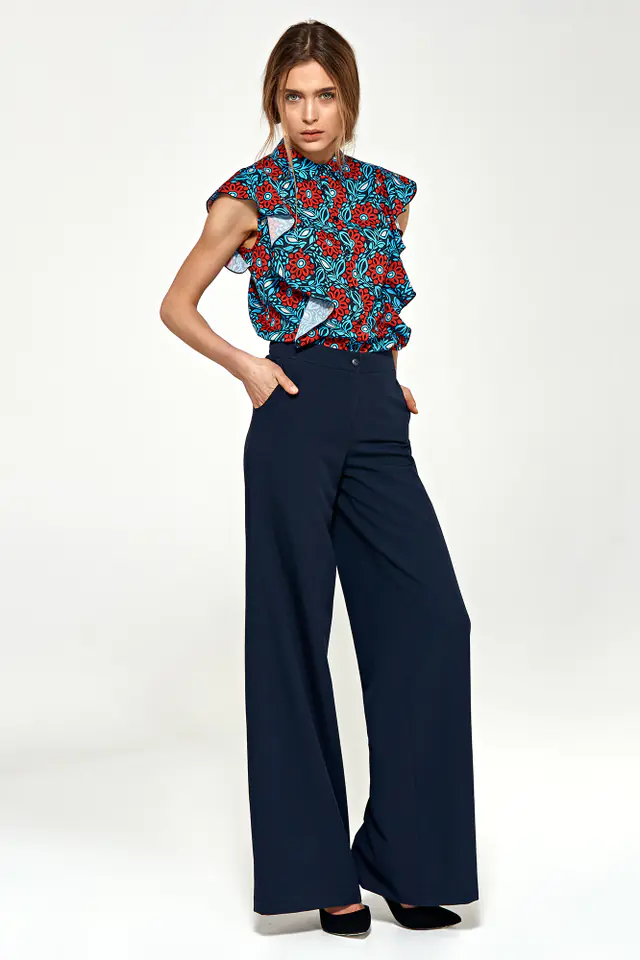 ⁨Palazzo pants - navy blue - SD31 (Navy blue, Size XXL (44))⁩ at Wasserman.eu