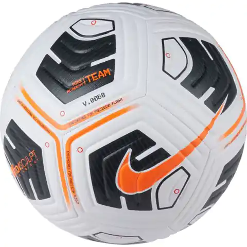 ⁨Piłka nożna Nike Academy Team CU8047 101 (kolor Biały. Czarny. Pomarańczowy, rozmiar 5)⁩ w sklepie Wasserman.eu