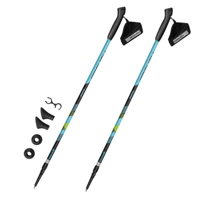 ⁨Kijki Nordic Walking Spokey Meadow 929462 (kolor Czarny. Niebieski. Zielony)⁩ w sklepie Wasserman.eu