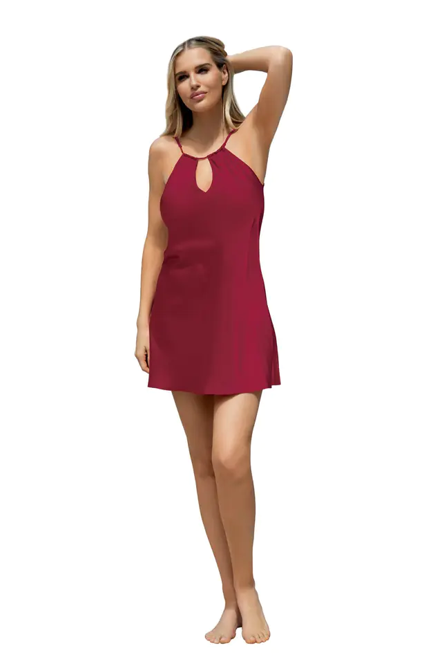 ⁨HALKA CORTNEY SATYNA BORDO (kolor Bordowy, rozmiar 2xl)⁩ w sklepie Wasserman.eu
