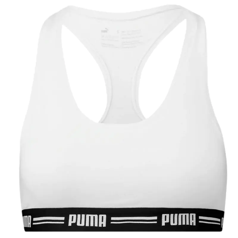 ⁨Stanik sportowy Puma Racer Back Top 1P Hang W 907862 (kolor Biały, rozmiar S)⁩ w sklepie Wasserman.eu