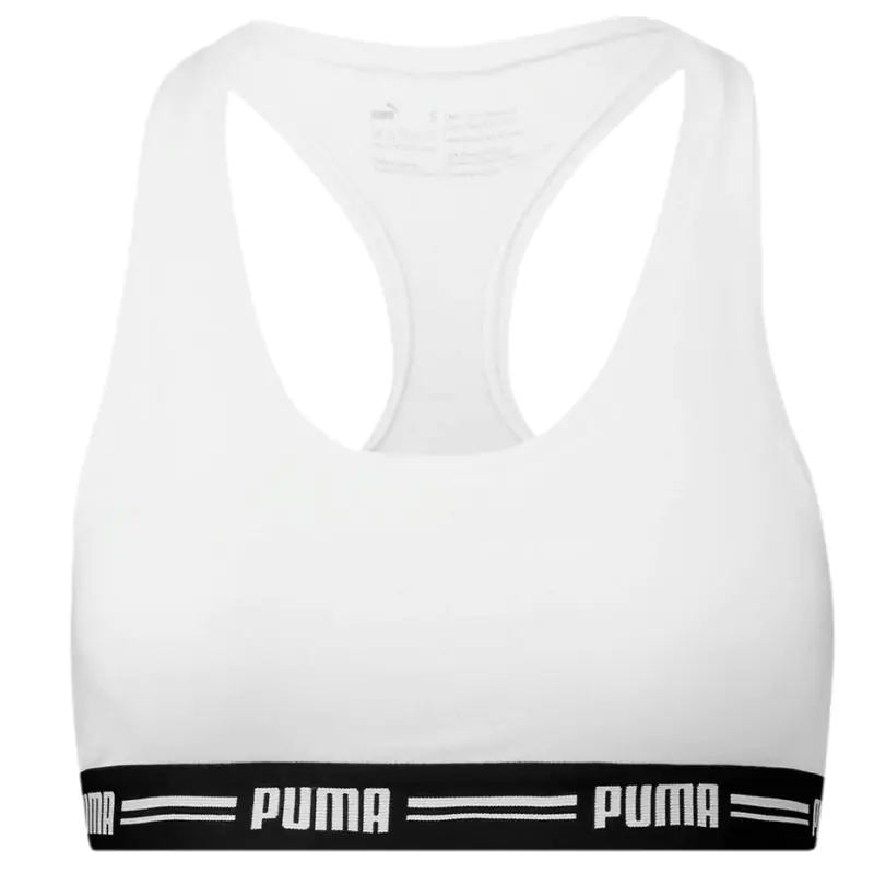 ⁨Stanik sportowy Puma Racer Back Top 1P Hang W 907862 (kolor Biały, rozmiar M)⁩ w sklepie Wasserman.eu