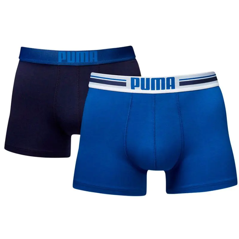 ⁨Bokserki Puma Placed Logo Boxer 2P M 906519 (kolor Granatowy. Niebieski, rozmiar S)⁩ w sklepie Wasserman.eu