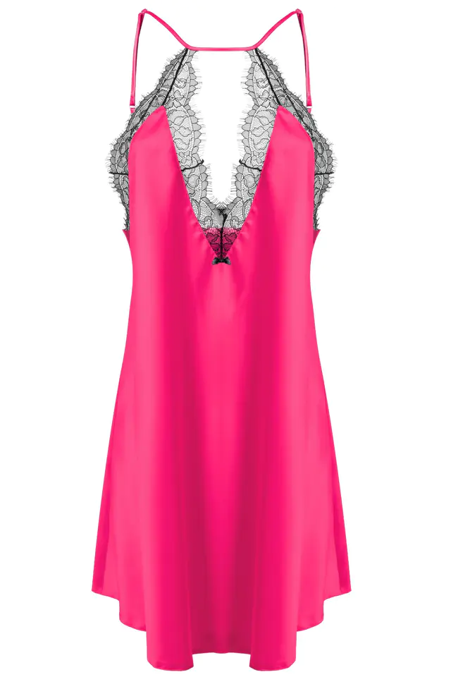 ⁨HALKA TIFANY SATYNA PINK (kolor pinkowy, rozmiar S)⁩ w sklepie Wasserman.eu
