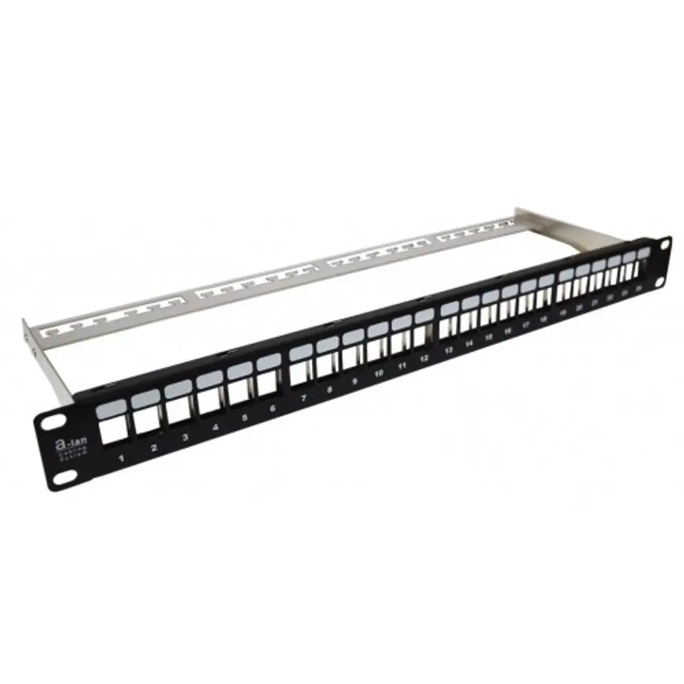 19" Panel krosowy modularny, 1U, 24 porty, niewyposażony w sklepie Wasserman.eu