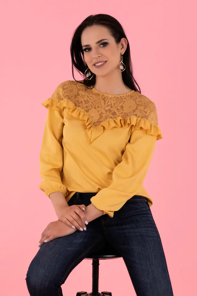 ⁨Hiron Mustard B34 blouse (Colour mustard, Size S (36))⁩ at Wasserman.eu