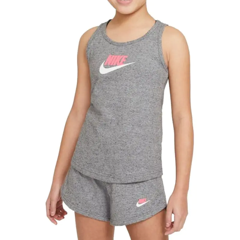 ⁨Koszulka Nike Sportswear Jersey Tank Jr DA1386 (kolor Szary/Srebrny, rozmiar XL)⁩ w sklepie Wasserman.eu