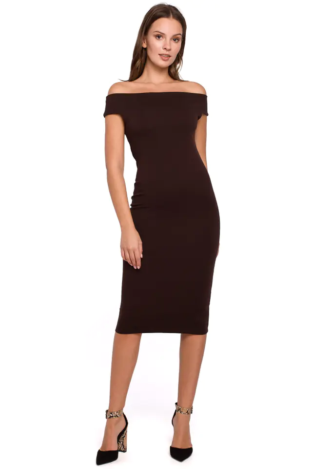 ⁨K001 Knitted dress - brown (Color: brown, Size M (38))⁩ at Wasserman.eu