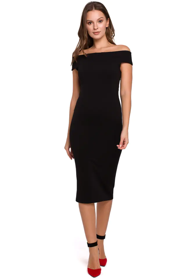 ⁨K001 Knitted dress - black (Color: black, Size L (40))⁩ at Wasserman.eu