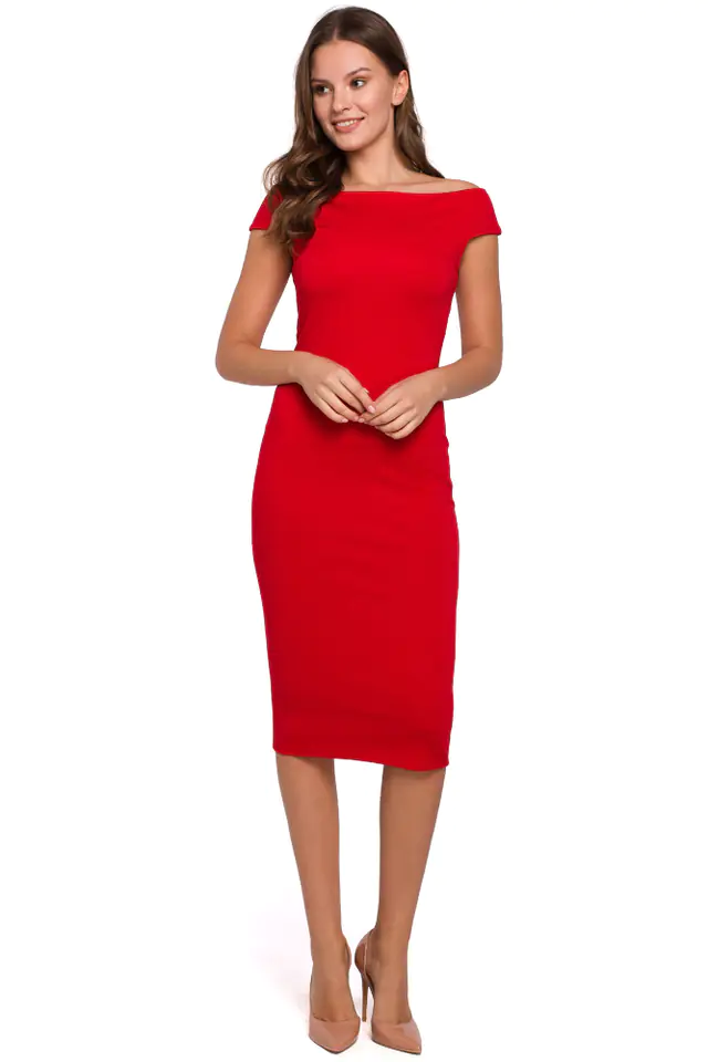 ⁨K001 Knitted dress - red (red, size S (36))⁩ at Wasserman.eu