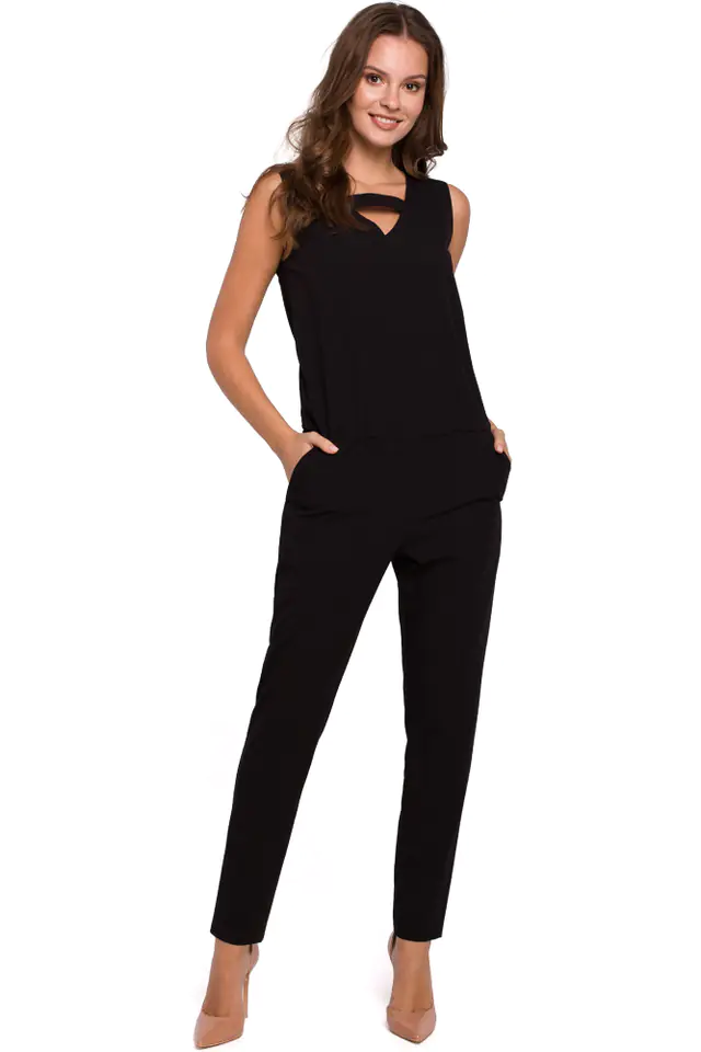 ⁨K009 Overalls with V neckline - black (Colour black, Size M (38))⁩ at Wasserman.eu