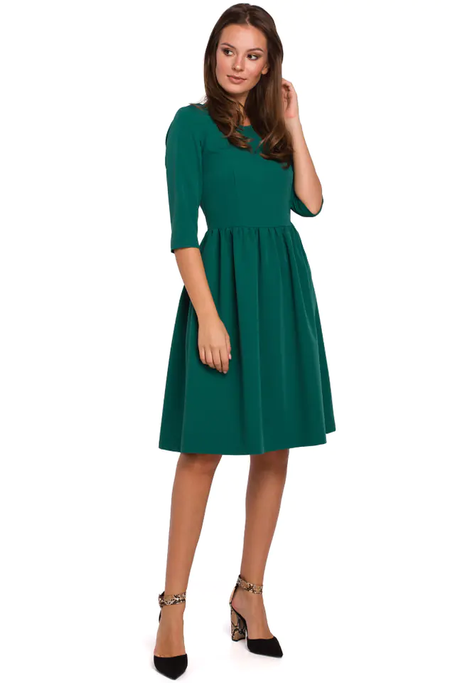 ⁨K010 Flared dress - green (Green, size L (40))⁩ at Wasserman.eu