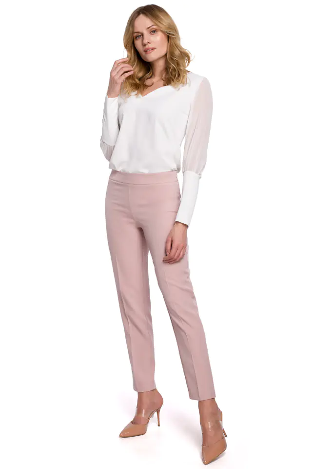 ⁨K055 Pants cigarillos plain - dirty pink (Colour dirty pink, Size L (40))⁩ at Wasserman.eu
