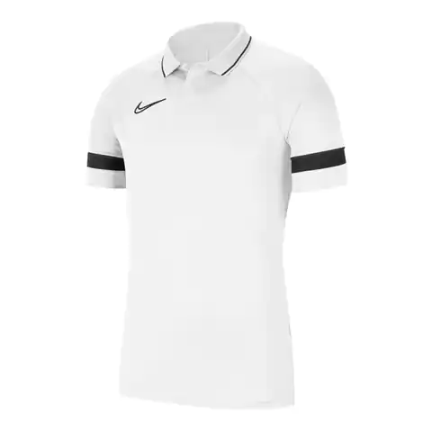⁨Koszulka Nike Academy 21 polo Jr CW6106 (kolor Biały, rozmiar XS)⁩ w sklepie Wasserman.eu
