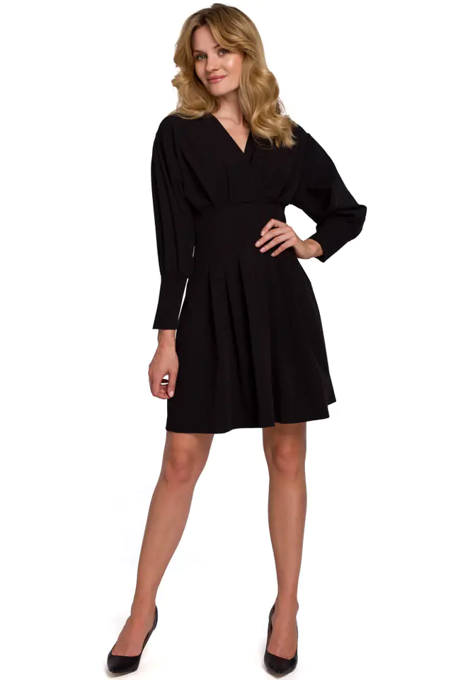 ⁨K087 Dress with flared pleats - black (Color: black, Size L (40))⁩ at Wasserman.eu