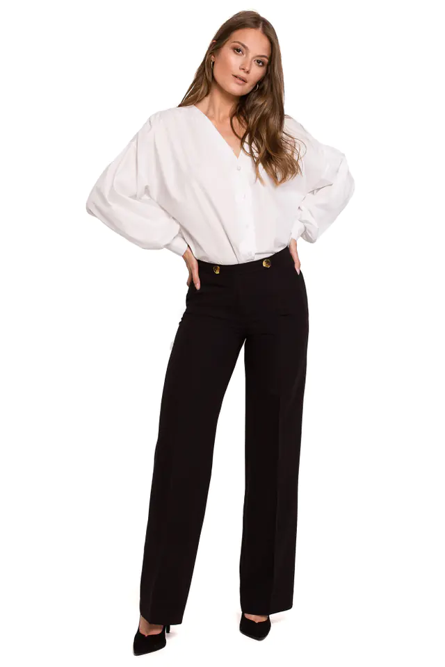 ⁨K114 Trousers with straight legs - black (Color: black, Size L (40))⁩ at Wasserman.eu