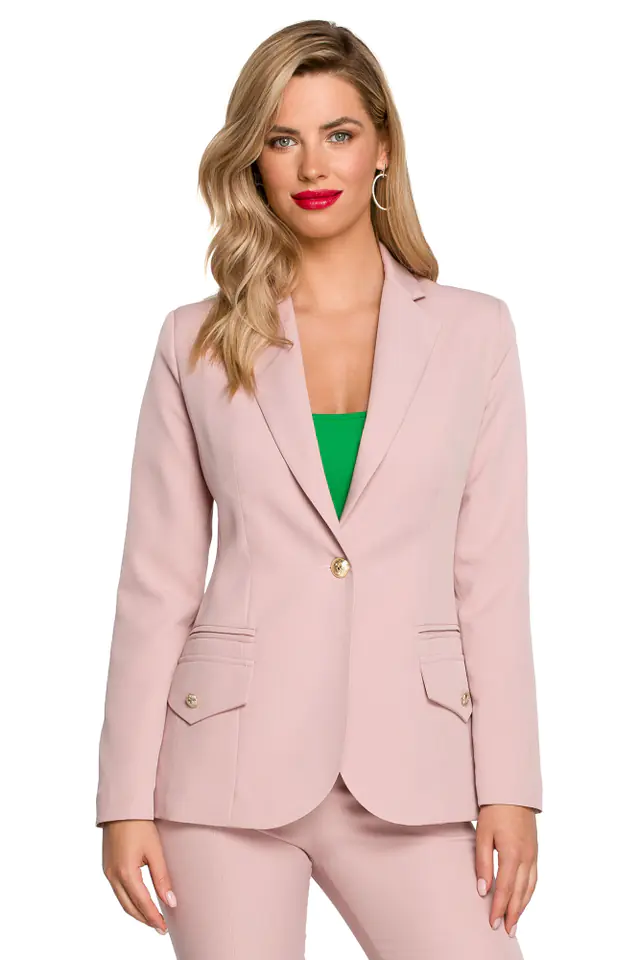 ⁨K141 Jacket with decorative buttons - dirty pink (Colour: dirty pink, Size M (38))⁩ at Wasserman.eu