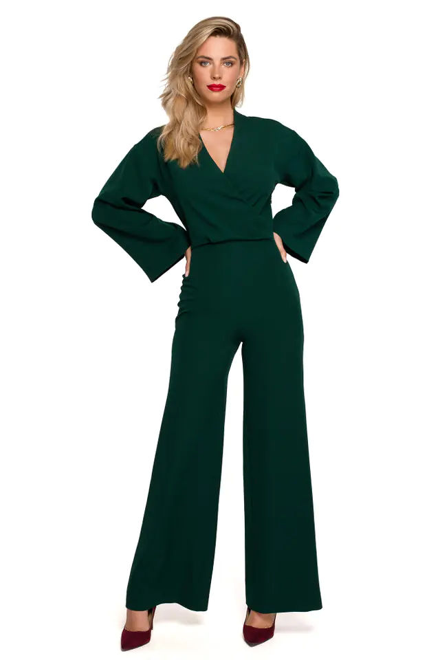 ⁨K147 Overalls with wide legs - bottle green (Green, Size L (40))⁩ at Wasserman.eu