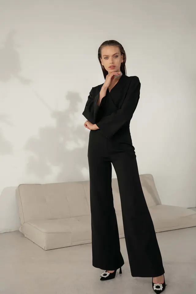 ⁨K147 Overalls with wide legs - black (Color: black, Size L (40))⁩ at Wasserman.eu