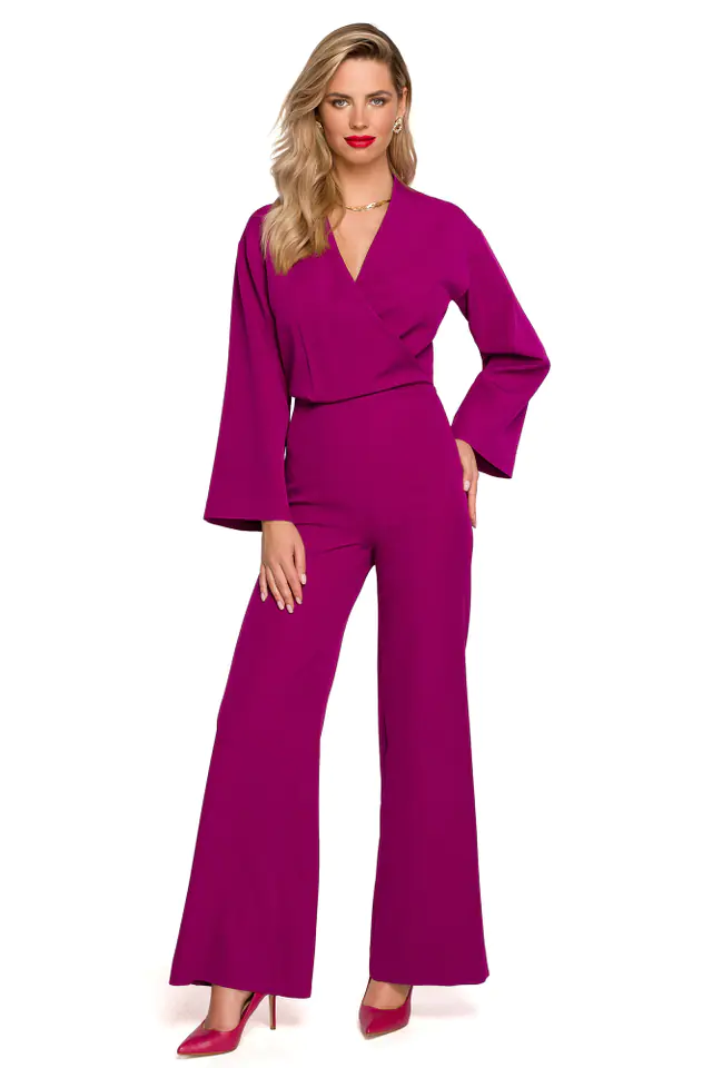 ⁨K147 Overalls with wide legs - ruby (Burgundy, size L (40))⁩ at Wasserman.eu