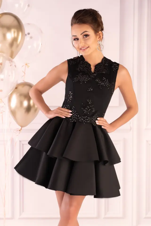 ⁨Karieela Black 90543 sukienka (kolor czarny, rozmiar L)⁩ w sklepie Wasserman.eu