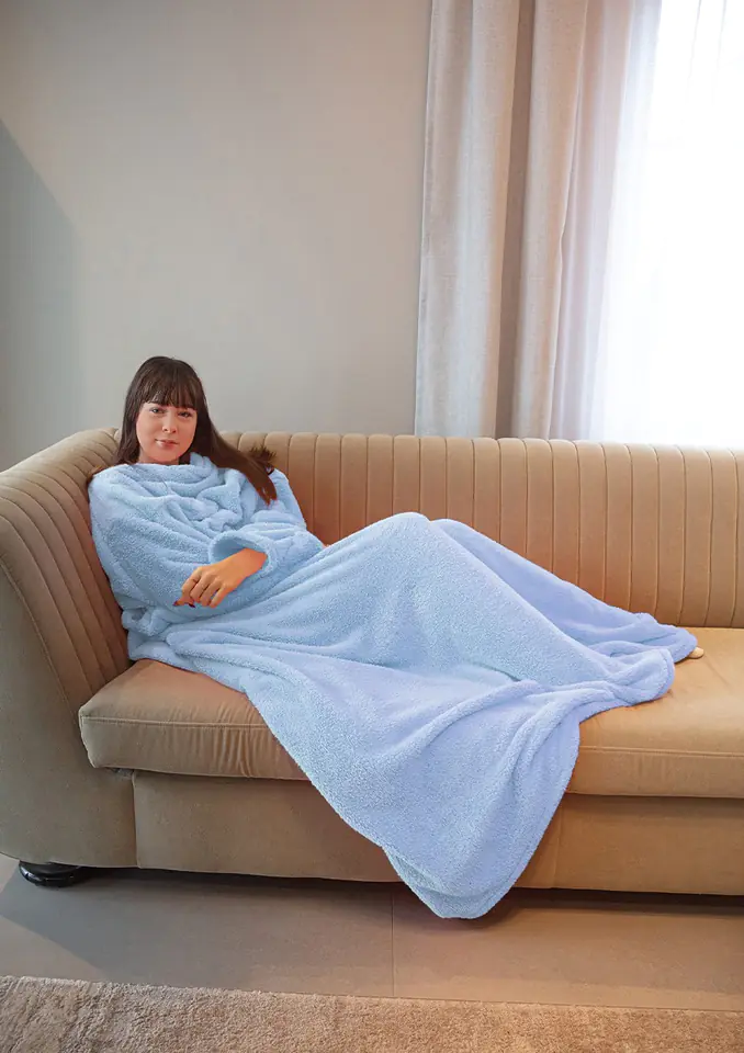 ⁨Blanket with sleeves (Cyan, One size fits all)⁩ at Wasserman.eu