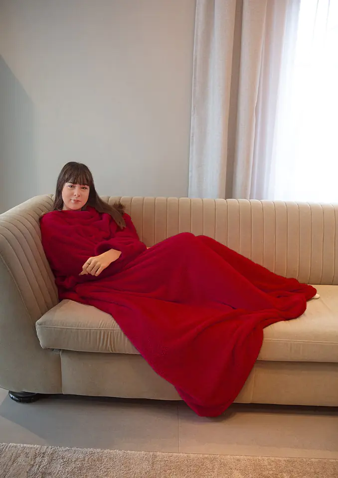 ⁨Blanket with sleeves (Raspberry color, one size one-size)⁩ at Wasserman.eu