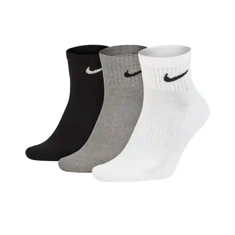 ⁨Skarpety Nike Everyday Lightweight Ankle 3Pak SX7677 (kolor Biały. Grafitowy. Szary/Srebrny, rozmiar S ( 34 - 38 ))⁩ w sklepie Wasserman.eu