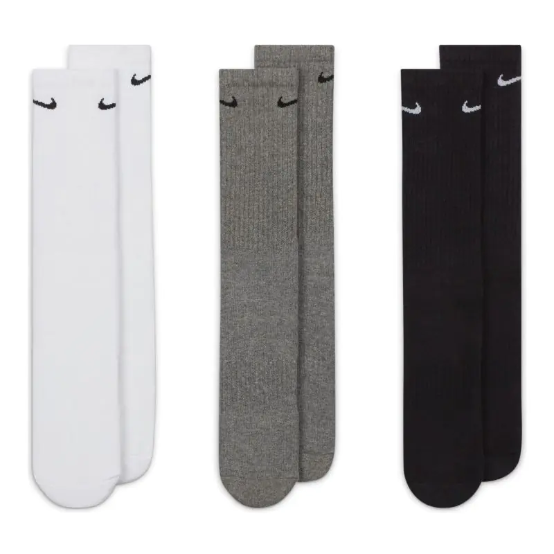 ⁨Skarpety Nike Everyday Cushioned 3 pack SX7664 (kolor Biały. Czarny. Szary/Srebrny, rozmiar L: 42-46)⁩ w sklepie Wasserman.eu