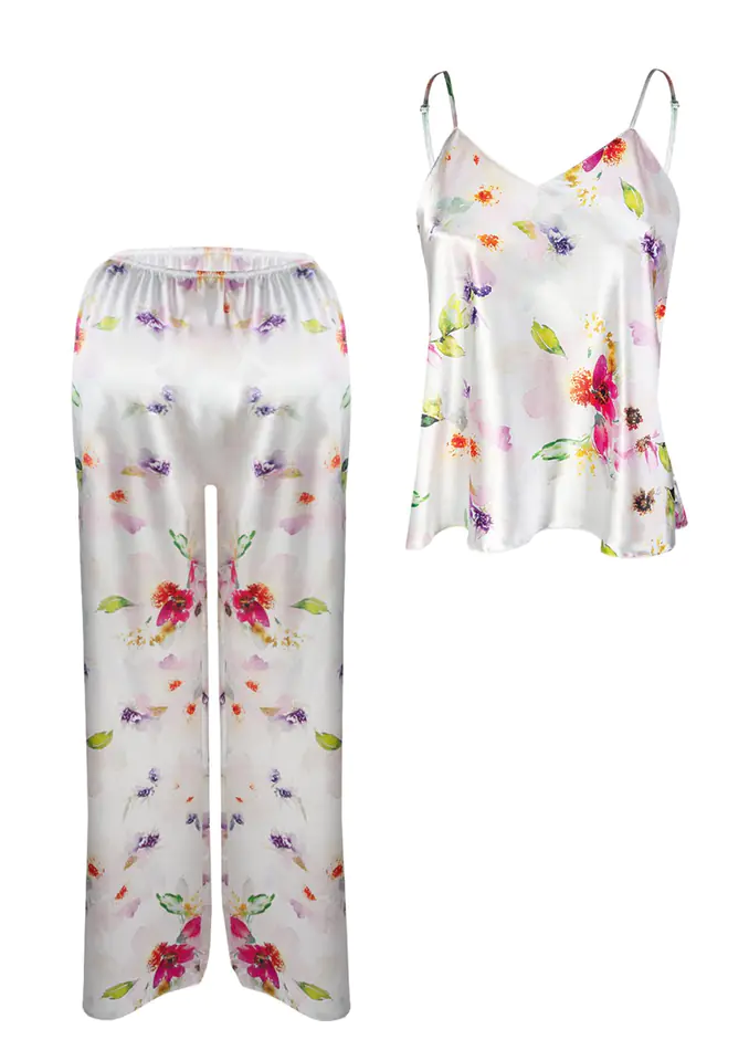 ⁨KOMPLET FLOWERS DK-KI SATYNA 010 (kolor wzór 10, rozmiar L)⁩ w sklepie Wasserman.eu