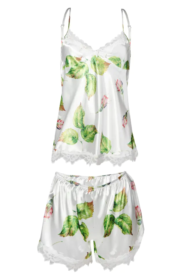 ⁨KOMPLET FLOWERS DK-KV SATYNA 007 (kolor wzór 7, rozmiar L)⁩ w sklepie Wasserman.eu
