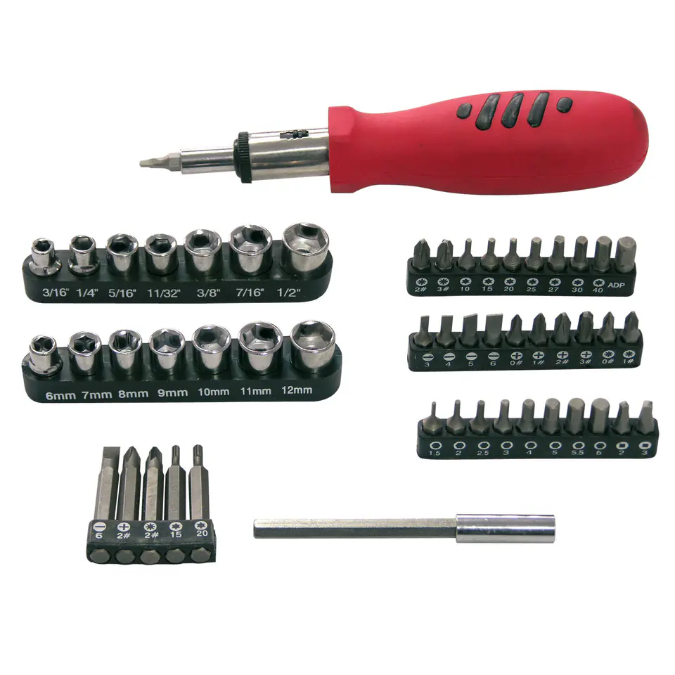 ⁨10055 Screwdriver with tips and caps, 52 pieces, Mega⁩ at Wasserman.eu