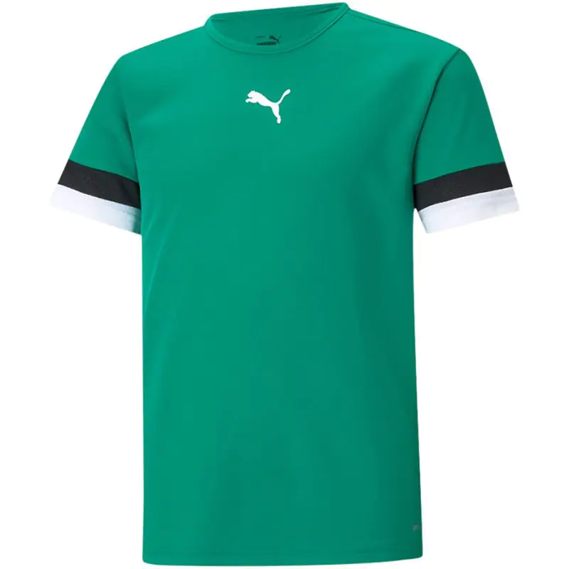 ⁨Koszulka Puma teamRISE Jersey Jr 704938 (kolor Zielony, rozmiar 140)⁩ w sklepie Wasserman.eu