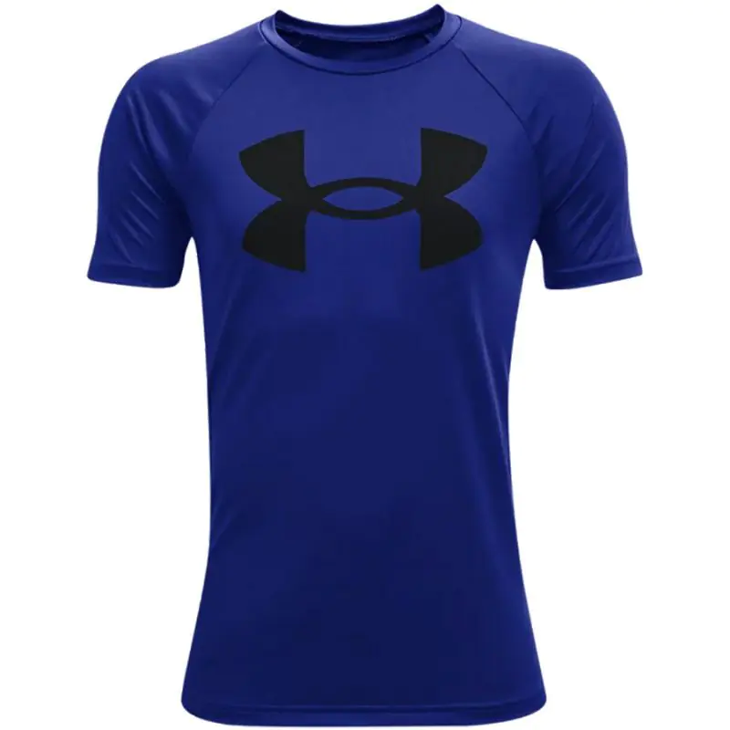 ⁨Koszulka Under Armour Y Tech Big Logo SS Jr 1363283 (kolor Niebieski, rozmiar S)⁩ w sklepie Wasserman.eu