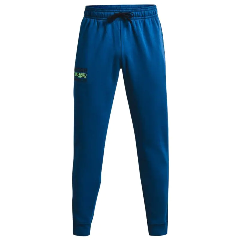 ⁨Spodnie Under Armour Rival Fleece Signature Joggers M 1366366 (kolor Niebieski, rozmiar M)⁩ w sklepie Wasserman.eu