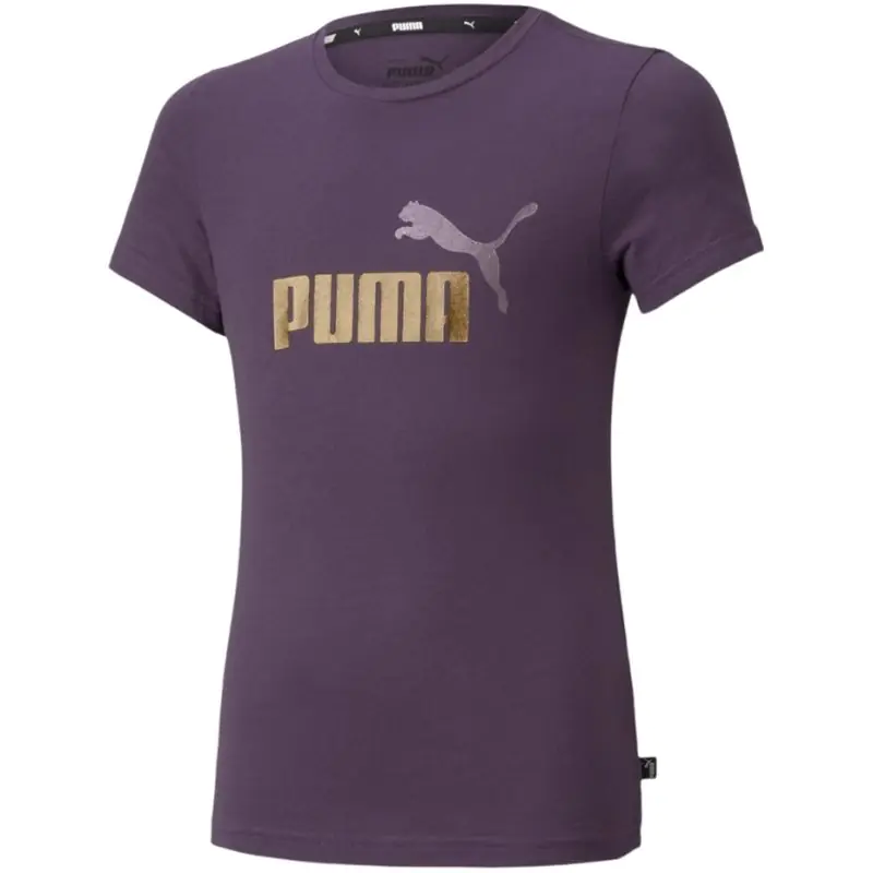 ⁨Koszulka Puma ESS+ Logo Tee Jr (kolor Fioletowy, rozmiar 116 cm)⁩ w sklepie Wasserman.eu