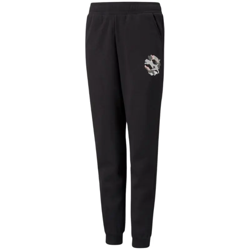 ⁨Spodnie Puma Alpha Sweatpants FL Jr (kolor Czarny, rozmiar 116 cm)⁩ w sklepie Wasserman.eu