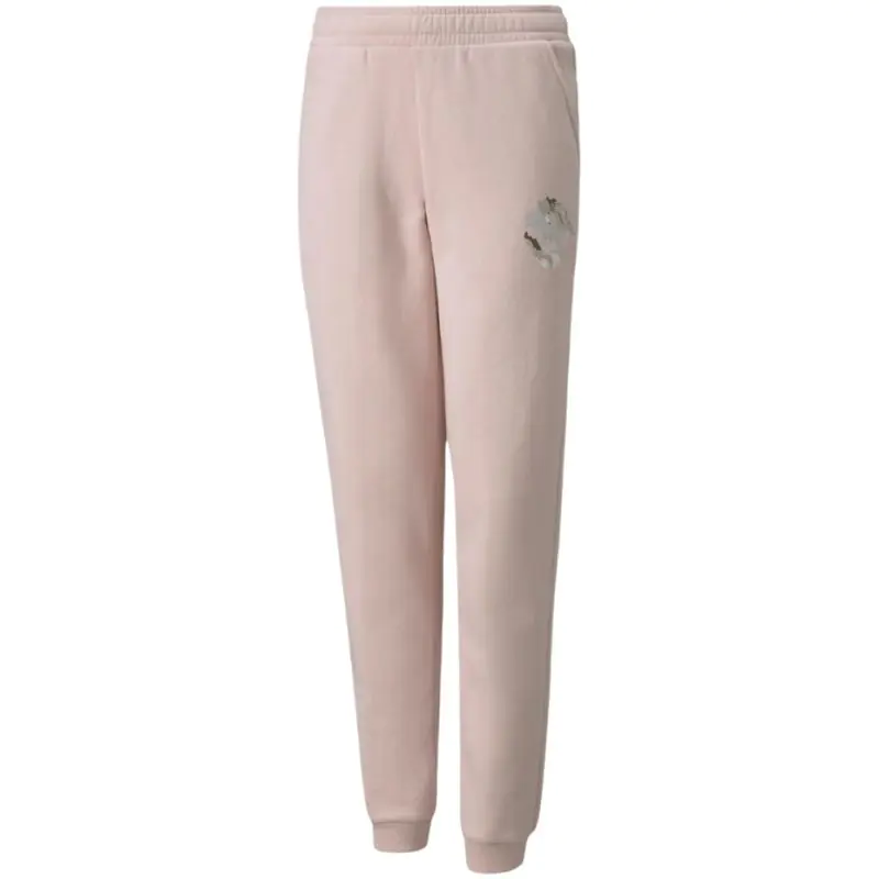 ⁨Spodnie Puma Alpha Sweatpants FL Jr (kolor Różowy, rozmiar 116 cm)⁩ w sklepie Wasserman.eu