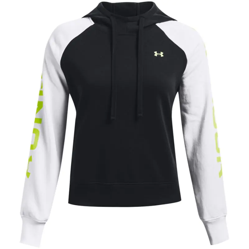 ⁨Under Armour Women's Rival Fleece CB Hoodie Black & White 1365861 002⁩ at Wasserman.eu