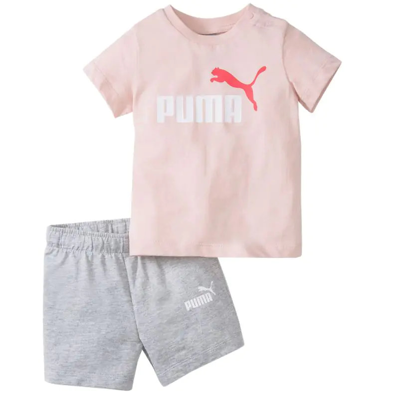 ⁨Komplet Puma Minicats Tee Short Set Jr 845839 (kolor Różowy. Szary/Srebrny, rozmiar 62)⁩ w sklepie Wasserman.eu